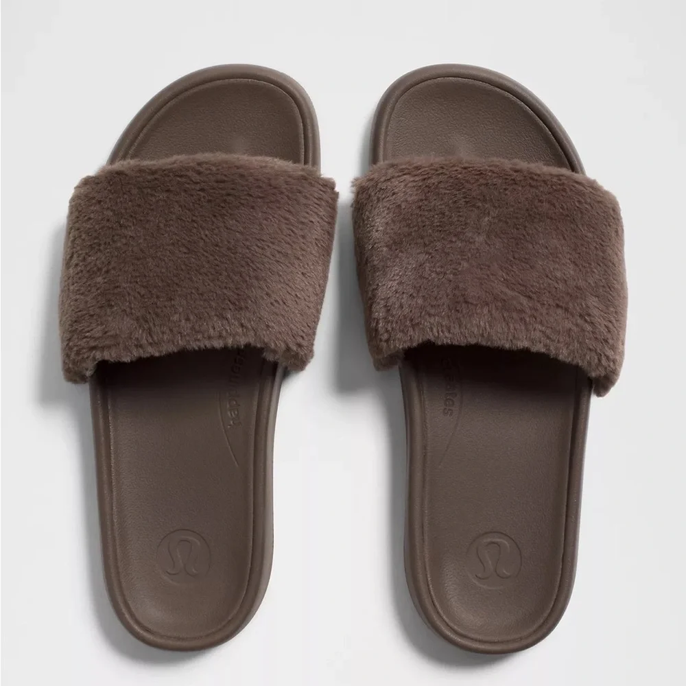 Brown Fuzzy Slide Sandals lululemon - Picture 5 of 10